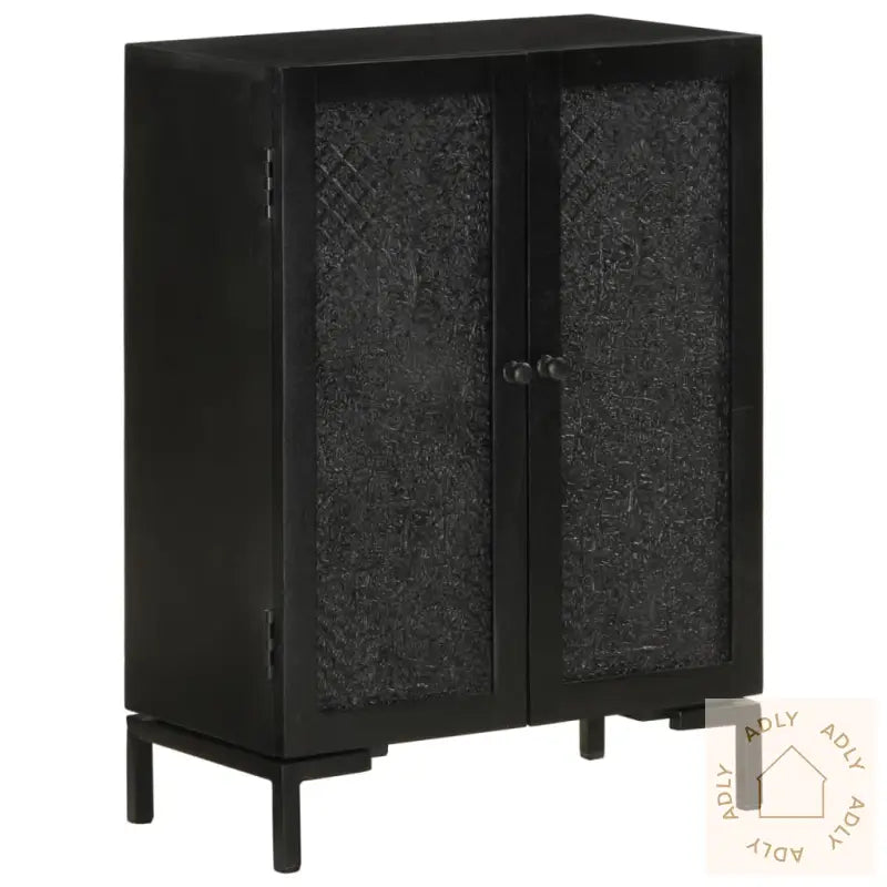 Skjenk Svart 55X30X77 Cm Heltre Mango Og Jern