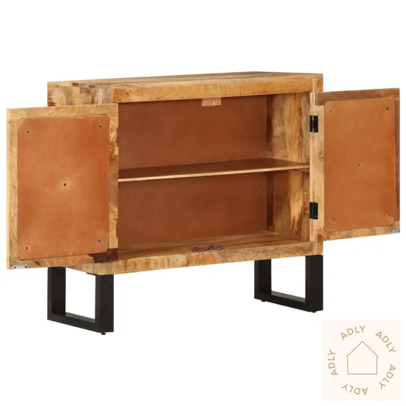 Skjenk 80X30X71 Cm Grov Heltre Mango Og Metall