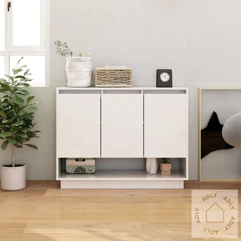 Skjenk Hvit 97X31X75 Cm Konstruert Tre