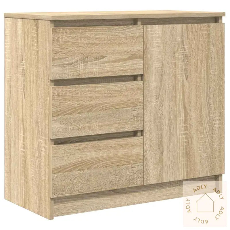Skjenk Med Skuff Sonoma Eik 71X35X65 Cm Konstruert Tre