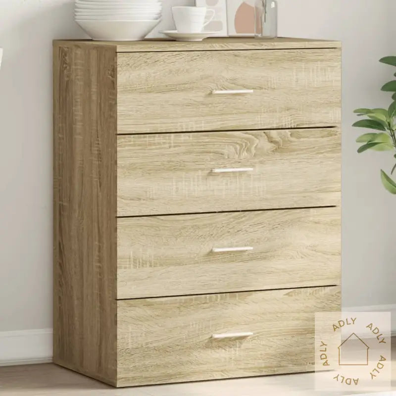 Skjenk Sonoma Eik 60X39X80 Cm Konstruert Tre