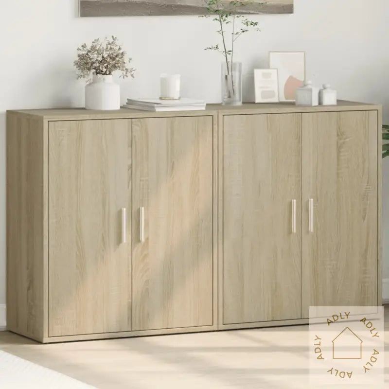 Skjenker 2 Sonoma Eik 60X31X70 Cm Konstruert Tre