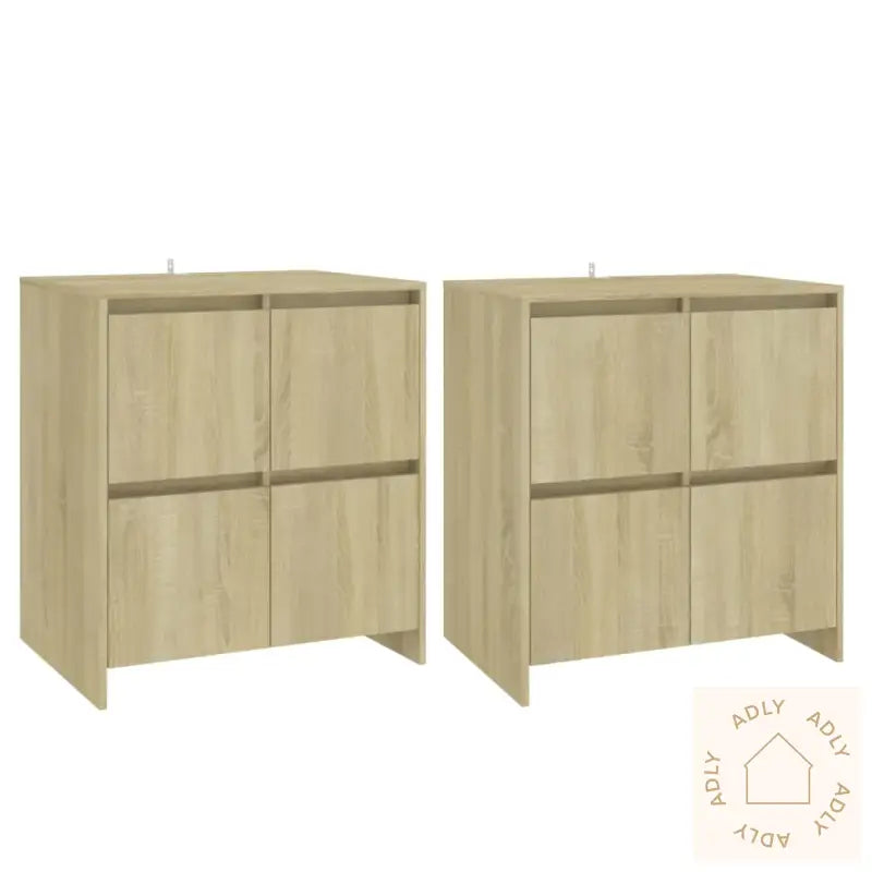 Skjenker 2 Stk Sonoma Eik 70X41X75 Cm Konstruert Tre