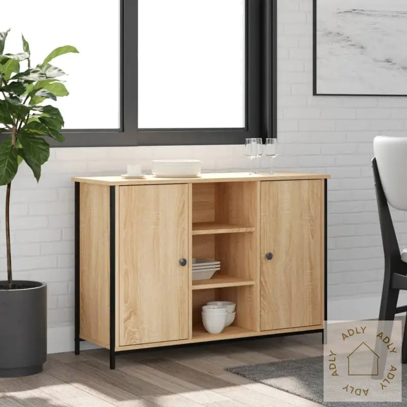 Skjenk Sonoma Eik 100X35X70 Cm Konstruert Tre