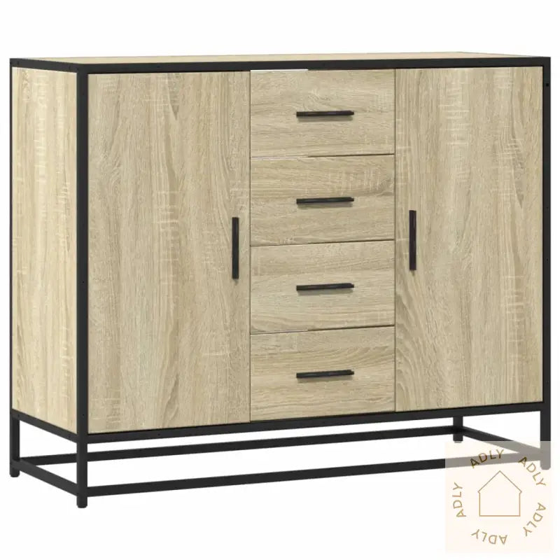 Skjenk Sonoma Eik 92X35X76 Cm Konstruert Tre
