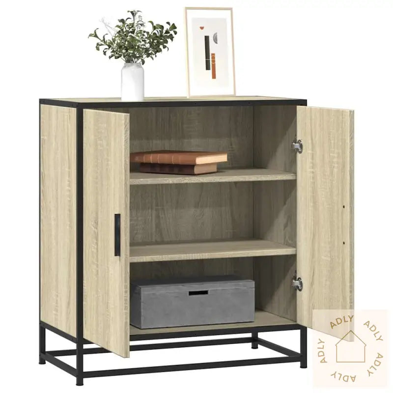 Skjenk Sonoma Eik 68X35X76 Cm Konstruert Tre Og Metall