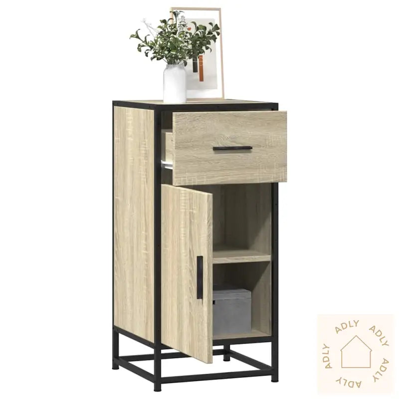 Skjenk Sonoma Eik 35,5X35X76 Cm Konstruert Tre Og Metall