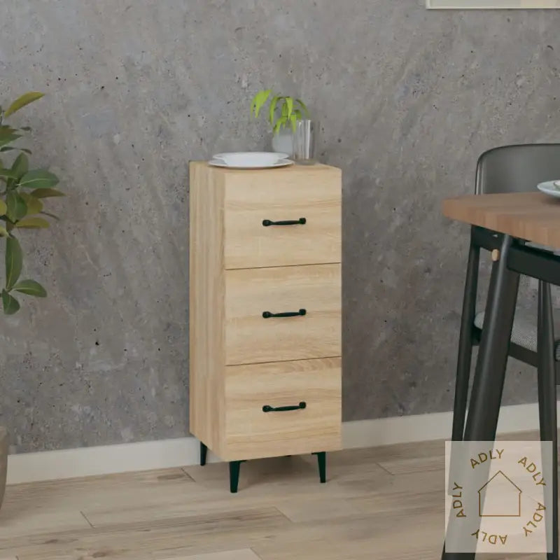 Skjenk Sonoma Eik 34,5X34X90 Cm Konstruert Tre