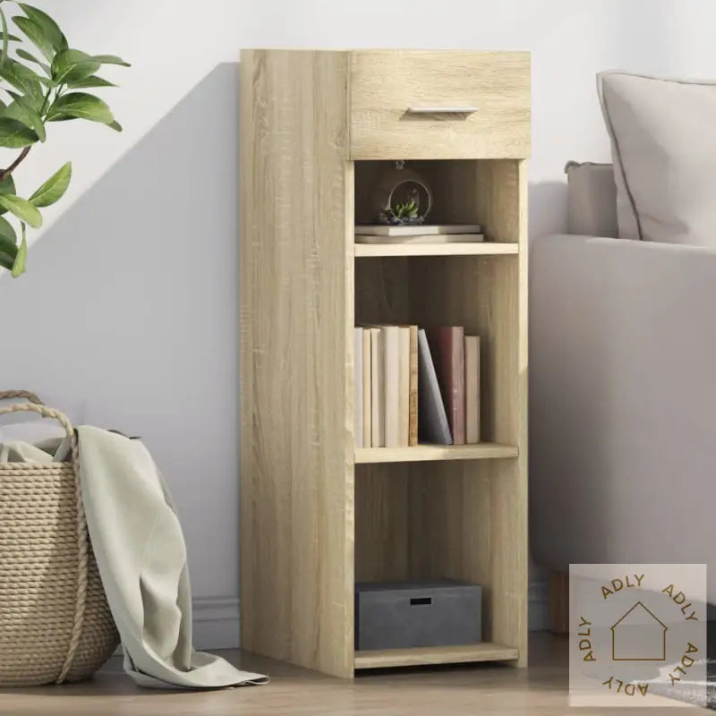 Skjenk Sonoma Eik 30X42,5X93 Cm Konstruert Tre