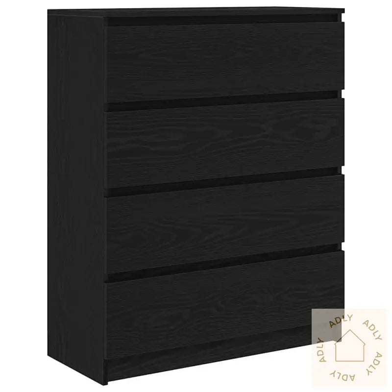 Skjenk Svart Eik 70X34X90 Cm Konstruert Tre