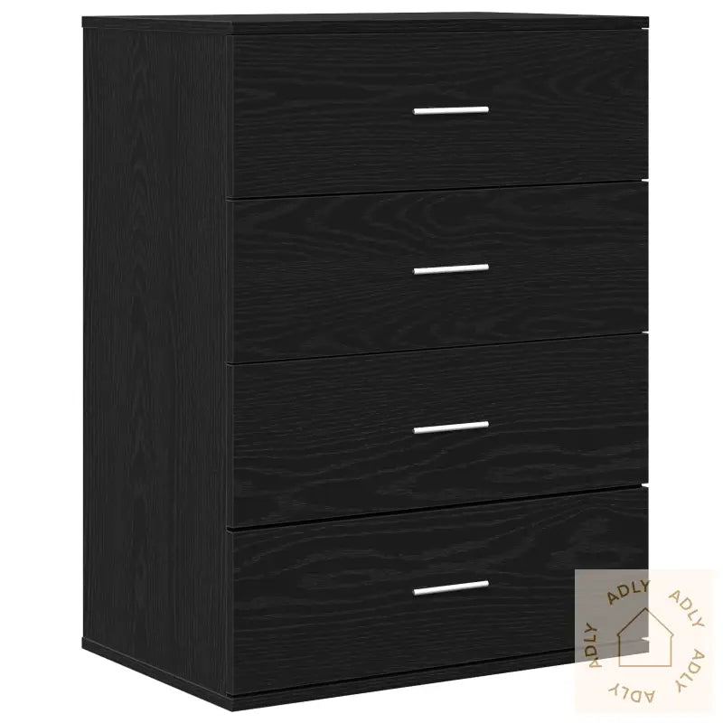 Serviesskap Med Skuff Svart Eik 60 X 39 X 80 Cm Konstruert Tre
