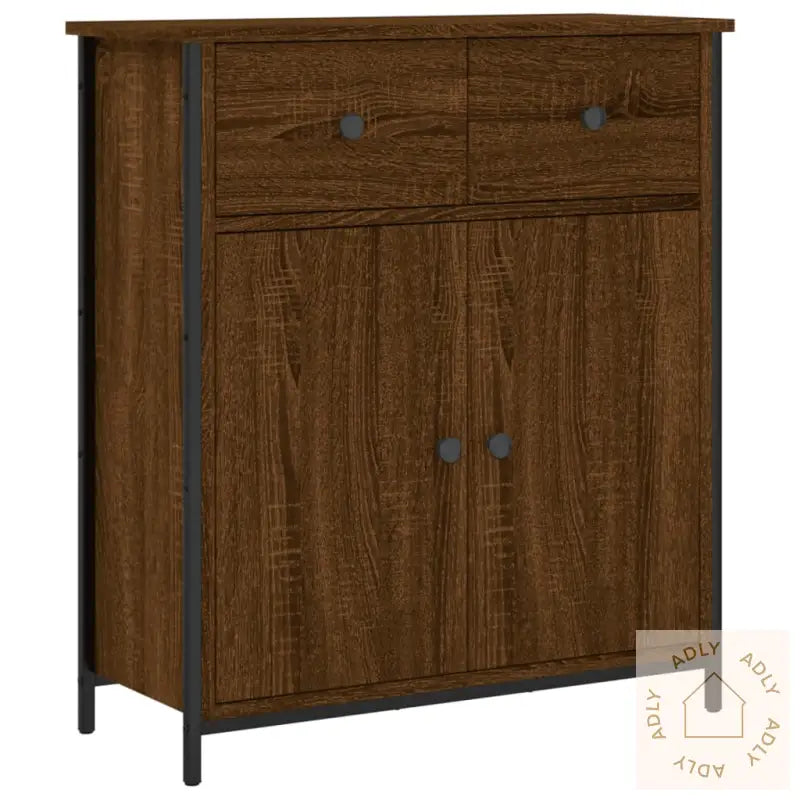 Skjenk Brun Eik 70X30X80 Cm Konstruert Tre