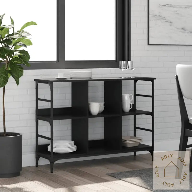 Skjenk Svart Eik 102X32X73,5 Cm Konstruert Tre
