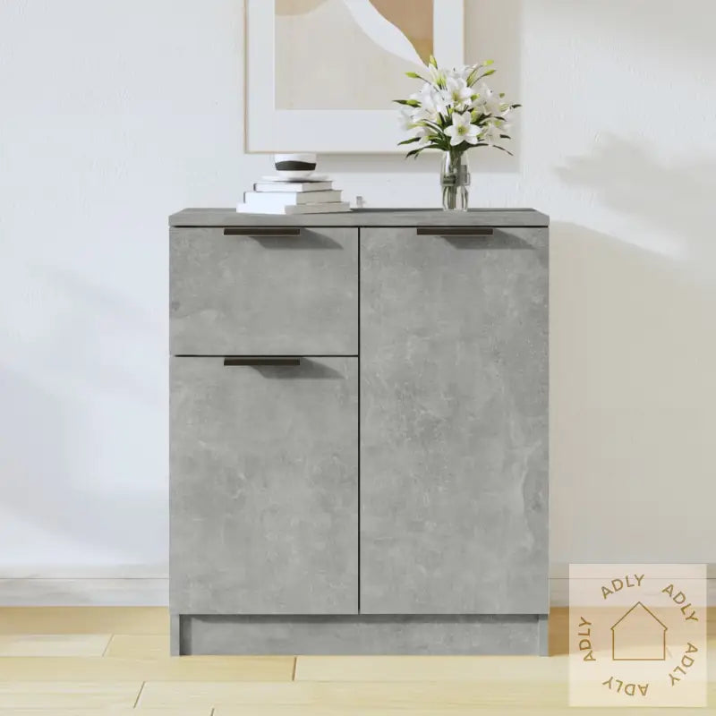 Skjenk Betonggrå 60X30X70 Cm Konstruert Tre