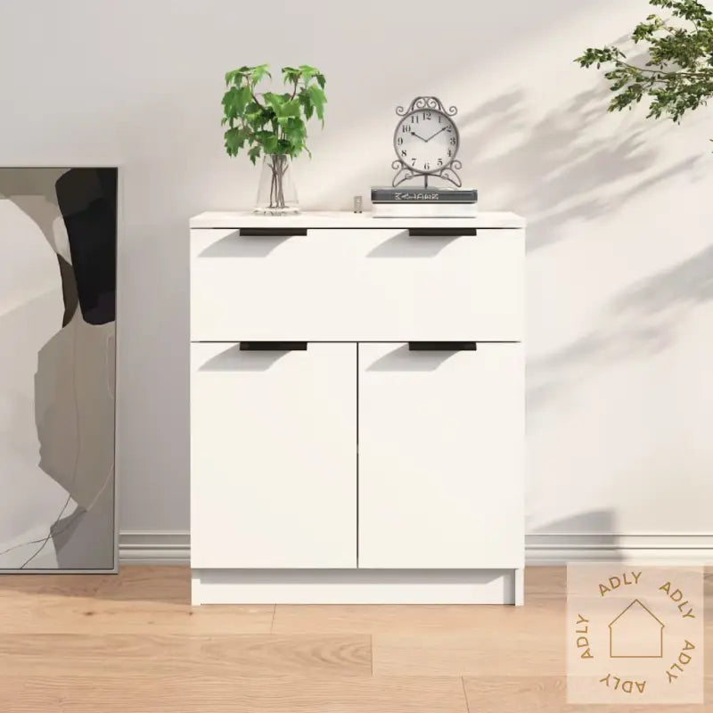 Skjenk Hvit 60X30X70 Cm Konstruert Tre
