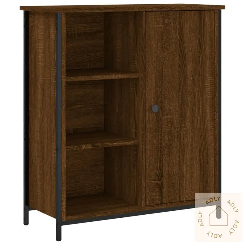Skjenk Brun Eik 70X30X80 Cm Konstruert Tre