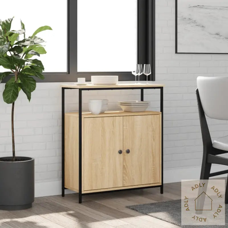 Skjenk Sonoma Eik 70X30X80 Cm Konstruert Tre