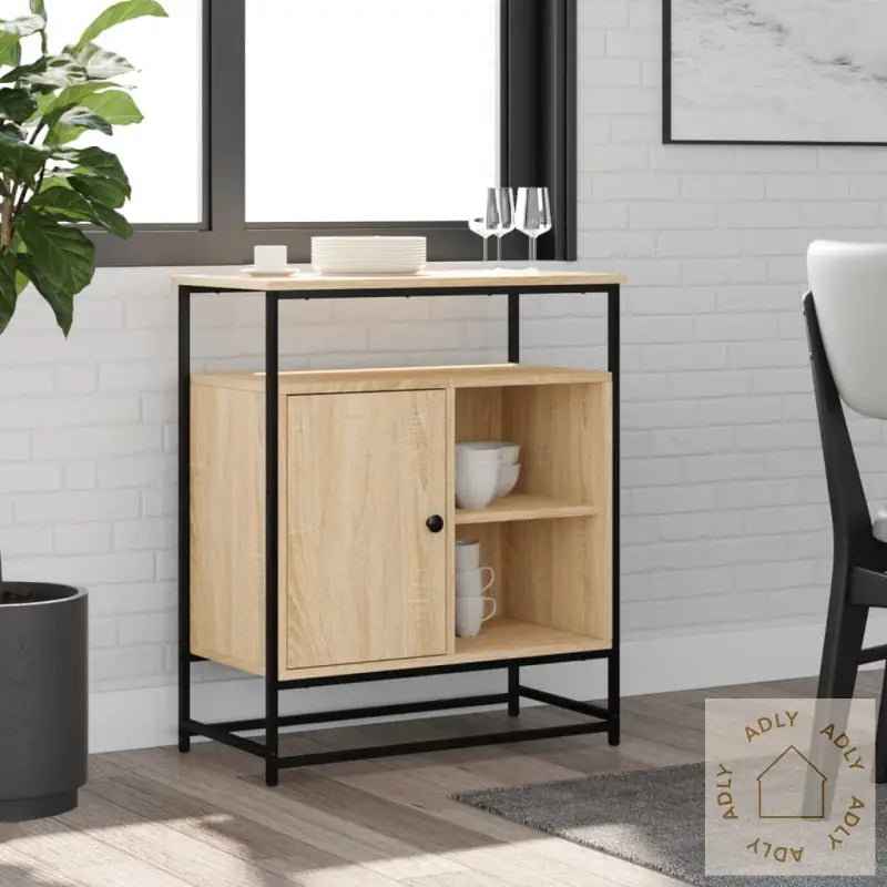 Skjenk Sonoma Eik 69X35X80 Cm Konstruert Tre