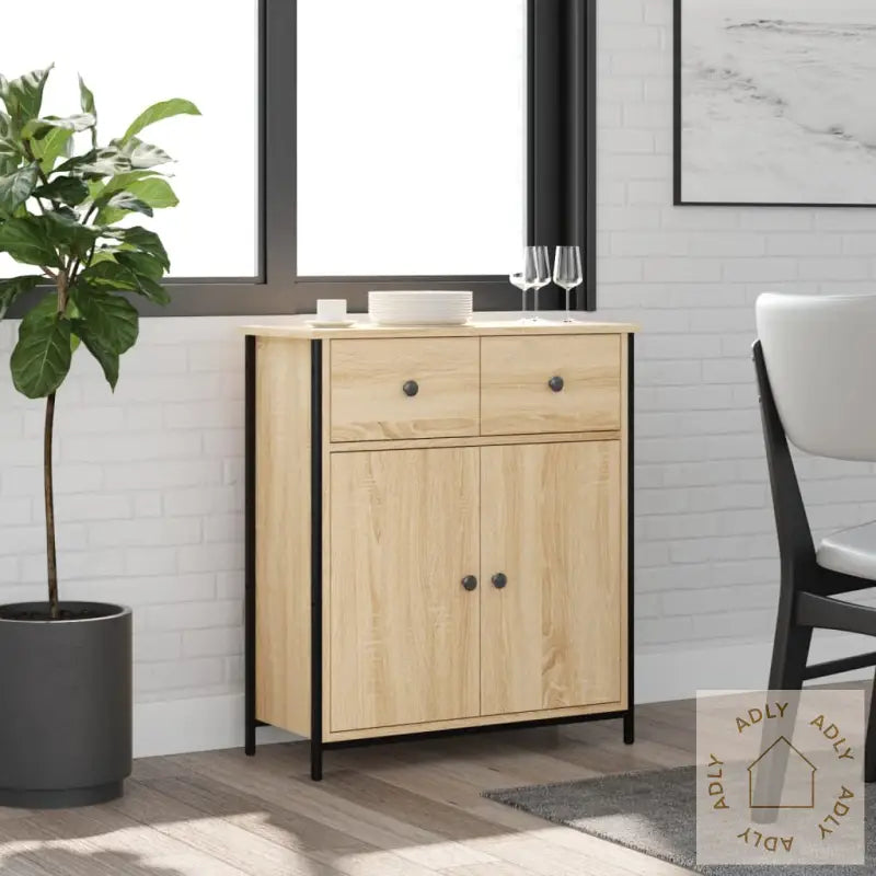 Skjenk Sonoma Eik 70X30X80 Cm Konstruert Tre