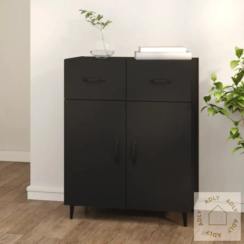 Skjenk Svart 69,5X34X90 Cm Konstruert Tre