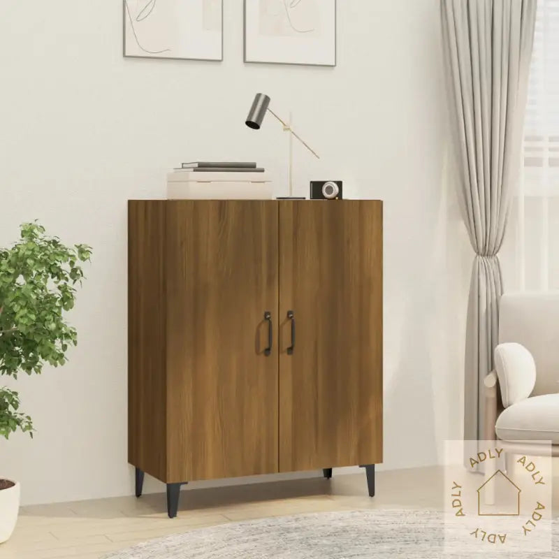 Skjenk Brun Eik 70X34X90 Cm Konstruert Tre