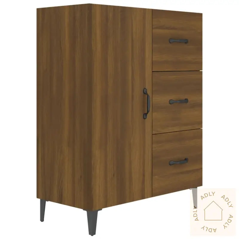Skjenk Brun Eik 69,5X34X90 Cm Konstruert Tre