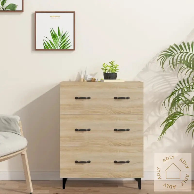 Skjenk Sonoma Eik 69,5X34X90 Cm Konstruert Tre