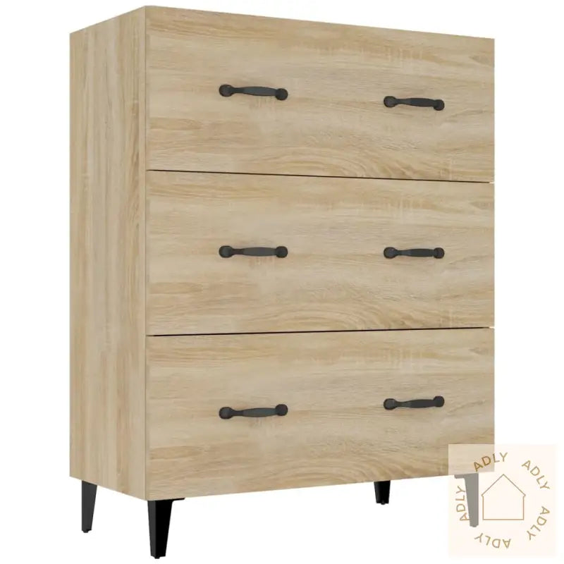 Skjenk Sonoma Eik 69,5X34X90 Cm Konstruert Tre
