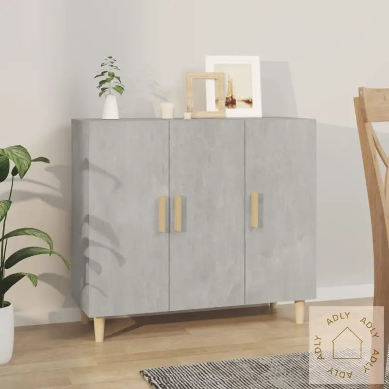 Skjenk Betonggrå 90X34X80 Cm Konstruert Tre