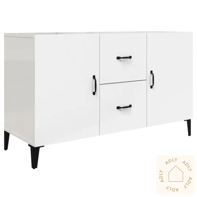 Skjenk Høyglans Hvit 100X36X60 Cm Konstruert Tre