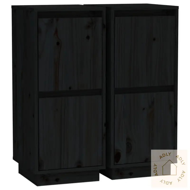 Skjenker Svart 2 Stk 31,5X34X75 Cm Heltre Furu