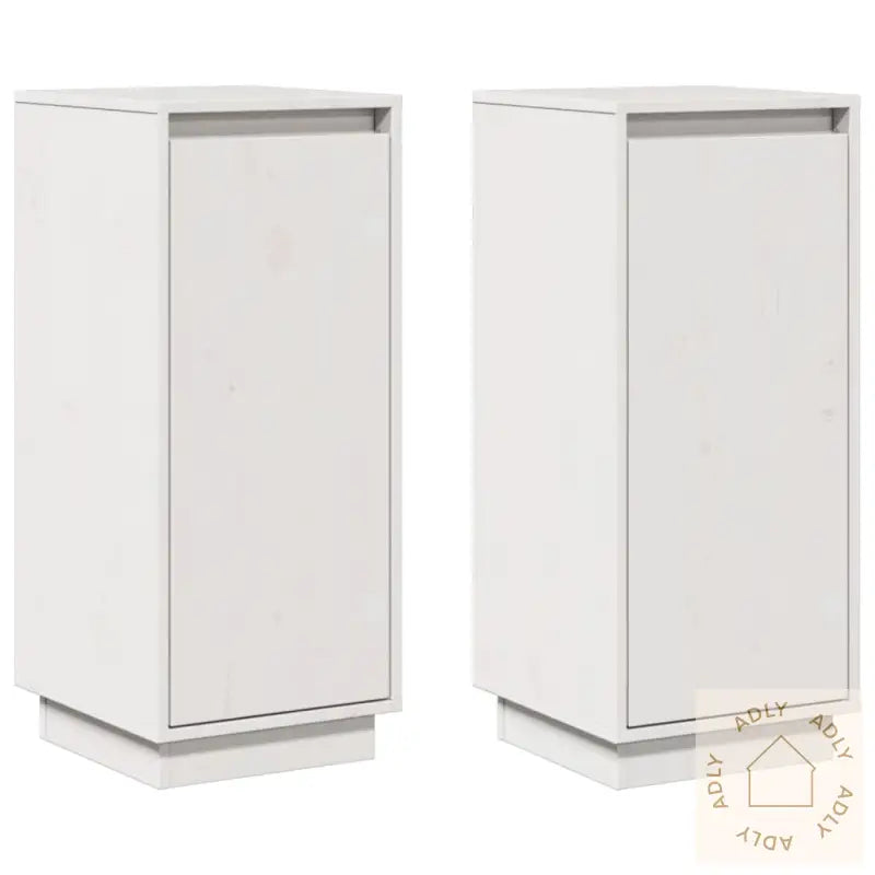 Skjenker 2 Stk Hvit 31,5X34X75 Cm Heltre Furu