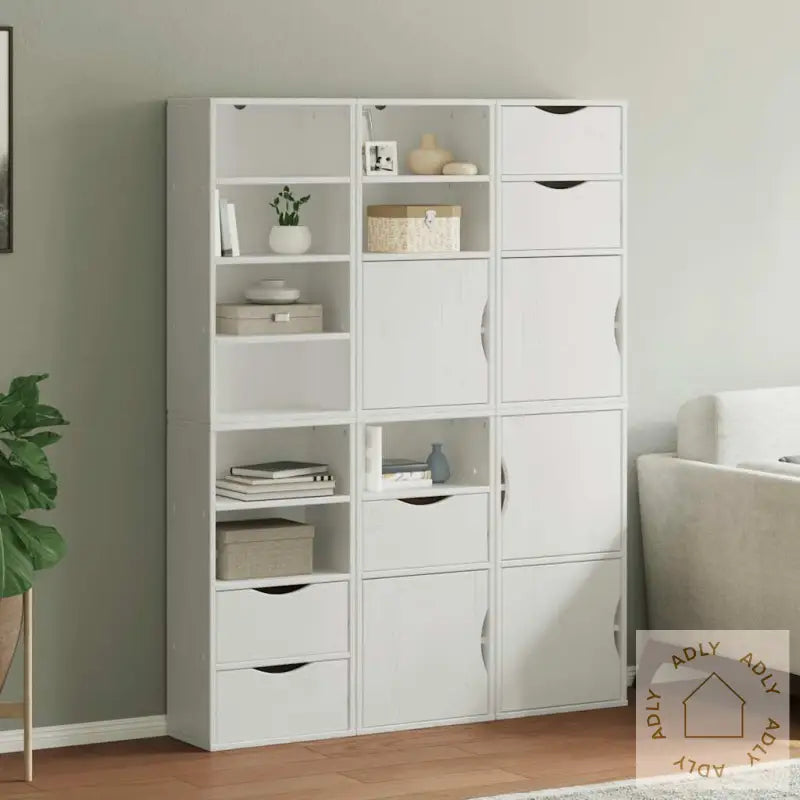 Sideskap 6 Stk Odda Hvit 40X24X79 Cm Heltre Furu