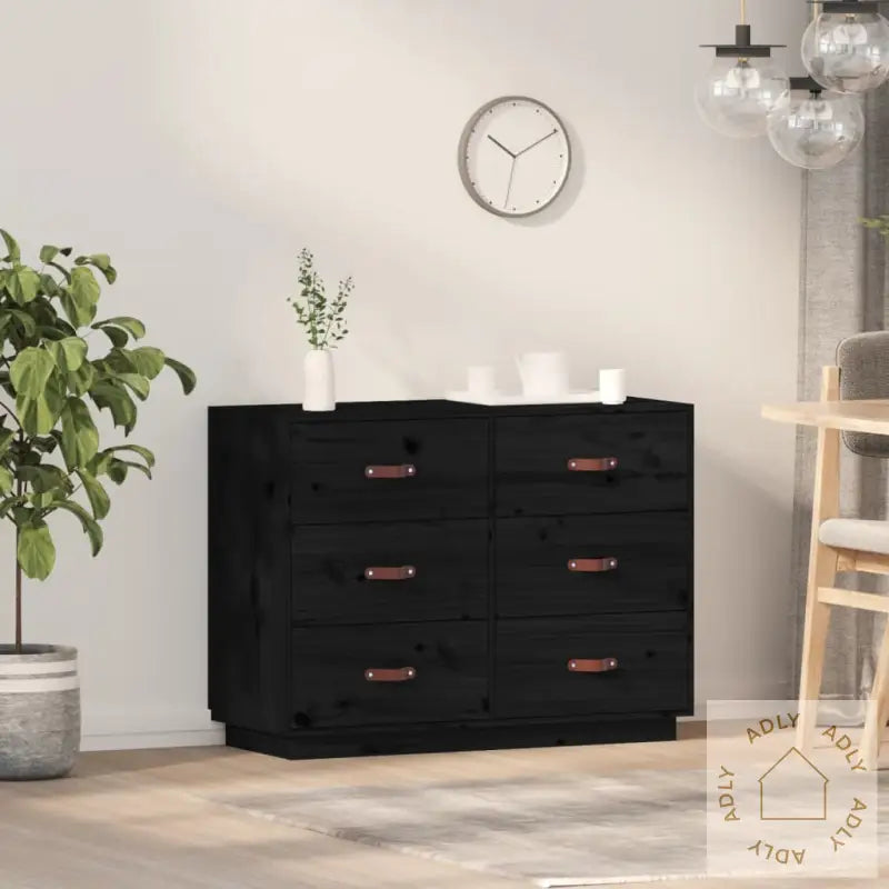 Skjenk Svart 100X40X75 Cm Heltre Furu