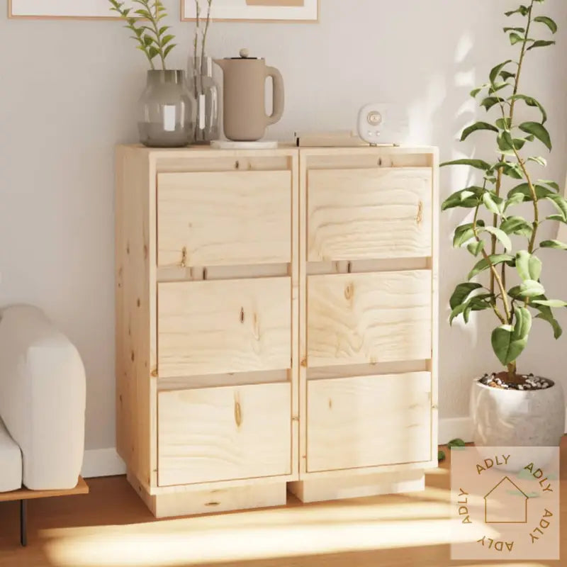 Skjenker 2 Stk 32X34X75 Cm Heltre Furu