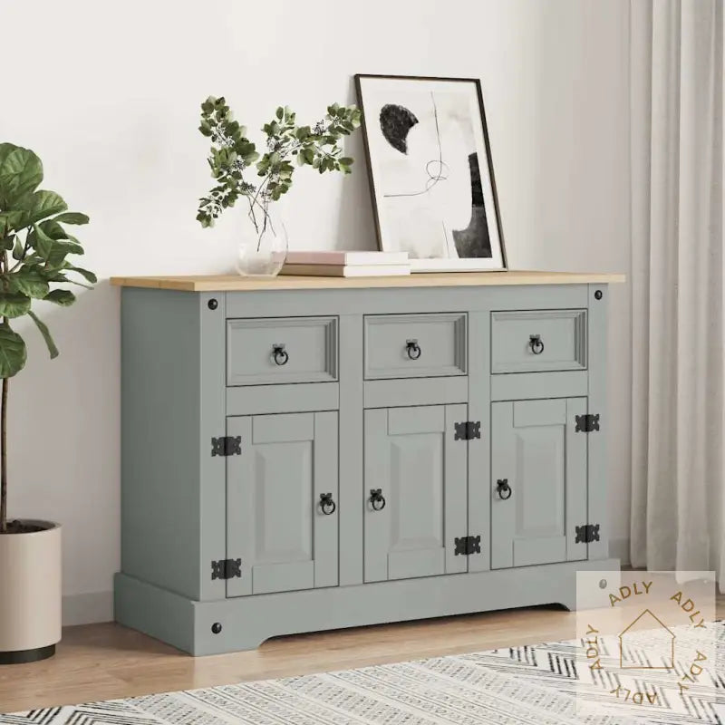 Bokhylle Corona Grå 112X43X78 Cm Heltre Meksikansk Furu