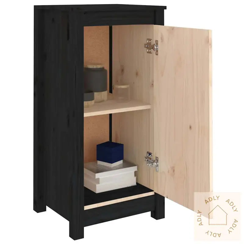 Skjenker 2 Stk Svart 39X35X80 Cm Heltre Furu