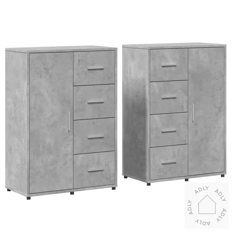 Skjenker 2 Stk Betonggrå 60X31X84 Cm Konstruert Tre