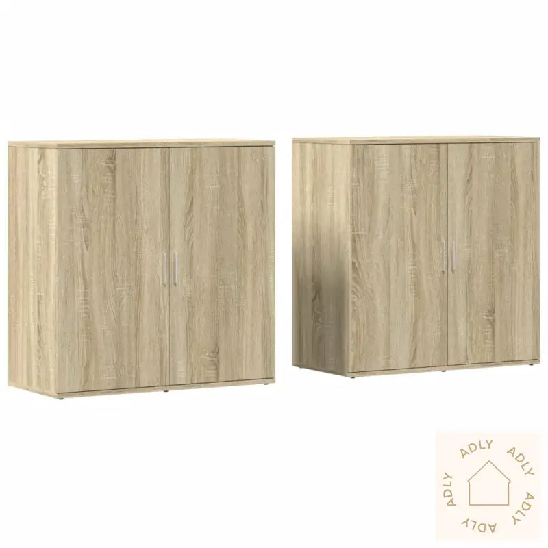 Skjenker 2 Stk Sonoma Eik 79X38X80 Cm Konstruert Tre