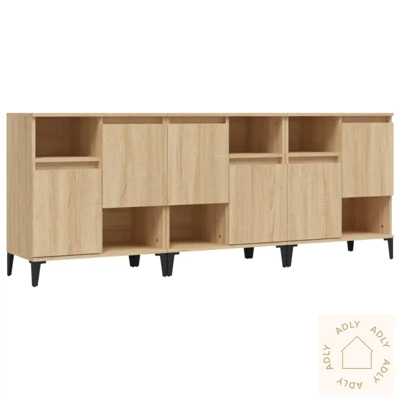 Skjenker 3 Stk Sonoma Eik 60X35X70 Cm Konstruert Tre