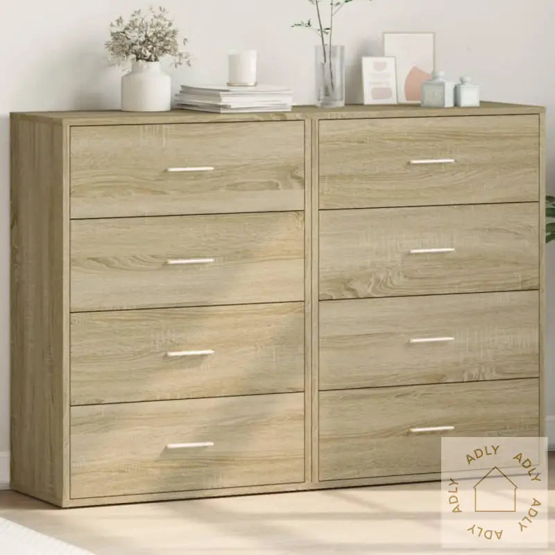 Skjenker 2 Stk Sonoma Eik 60X31X84 Cm Konstruert Tre