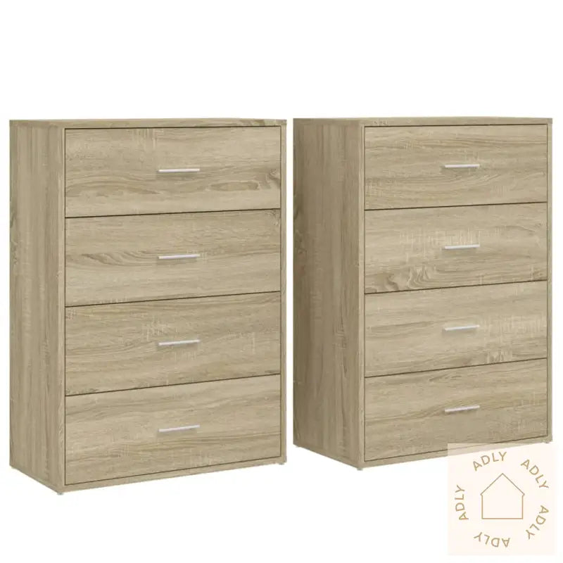 Skjenker 2 Stk Sonoma Eik 60X31X84 Cm Konstruert Tre