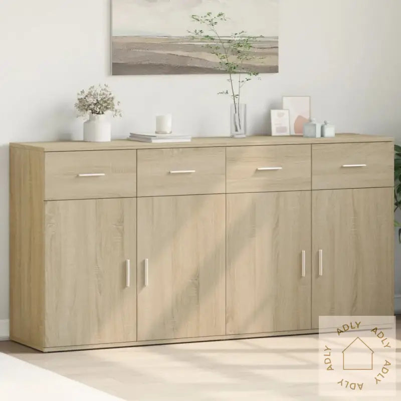 Skjenker 2 Stk Sonoma Eik 79X38X80 Cm Konstruert Tre
