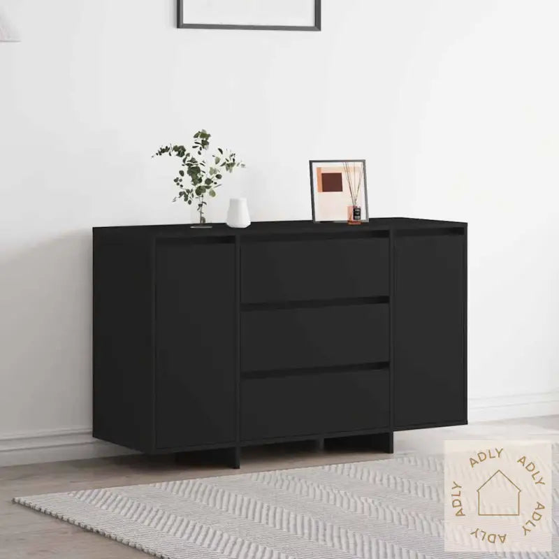 Skjenk Svart 120X41X75 Cm Konstruert Tre