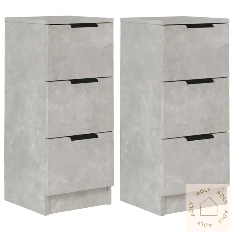 Skjenker 2 Stk Betonggrå 30X30X70 Cm Konstruert Tre