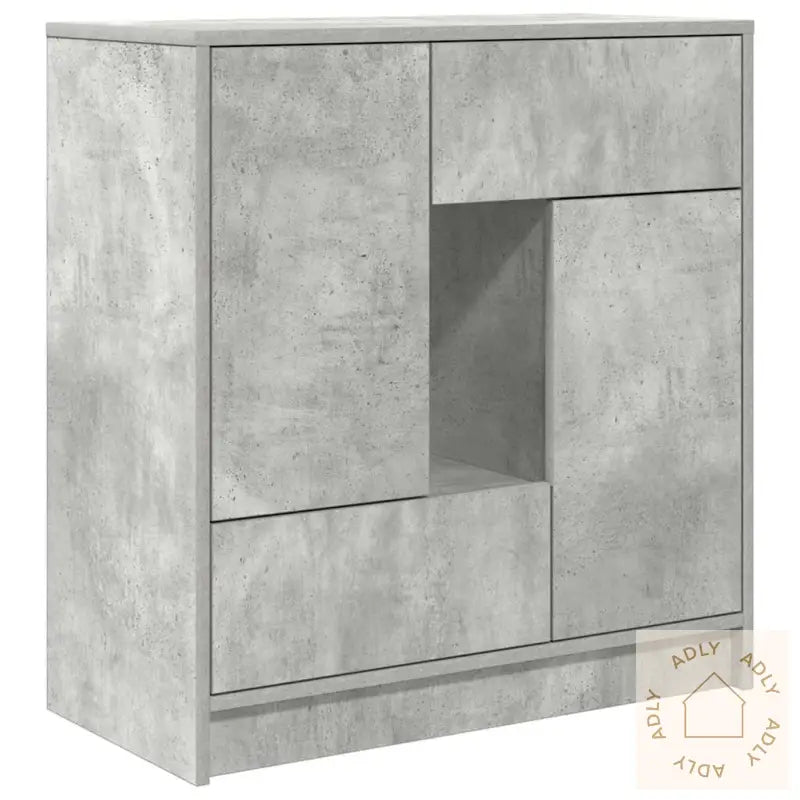 Skjenk Med Skuffer Og Dører Betonggrå 70,5X34X74,5 Cm