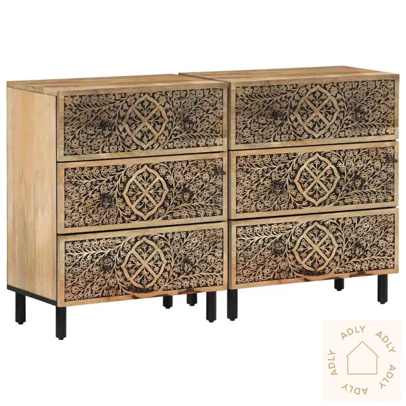 Sideskap 2 Stk 60X33X75 Cm Heltre Mango