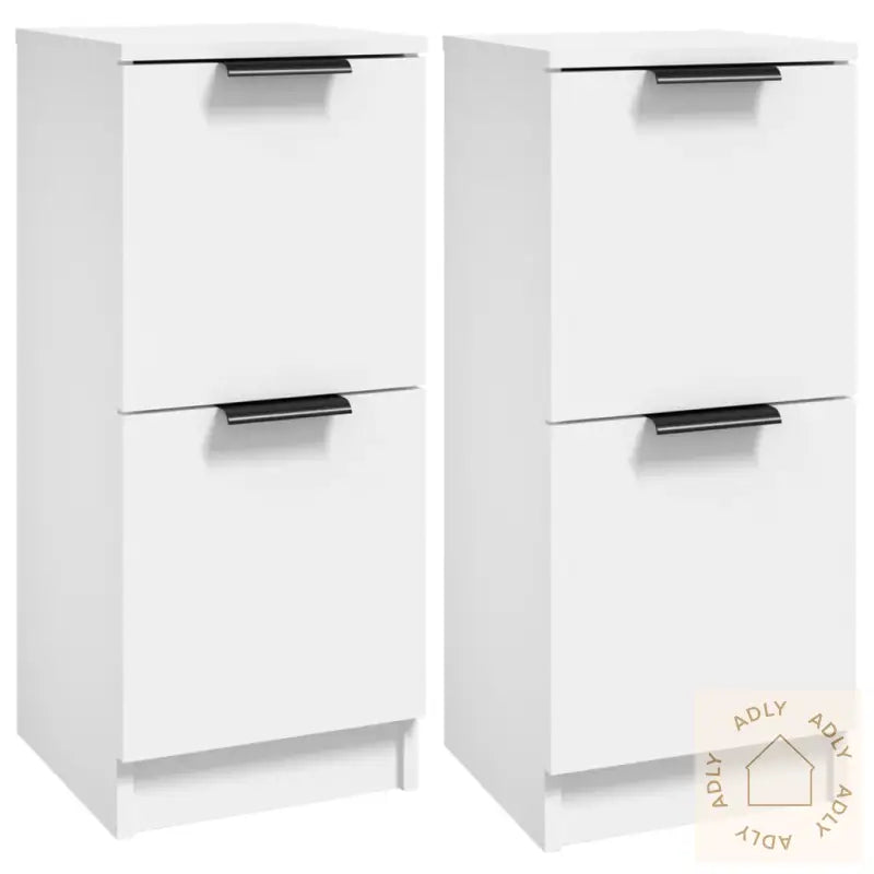 Skjenker 2 Stk Hvit 30X30X70 Cm Konstruert Tre