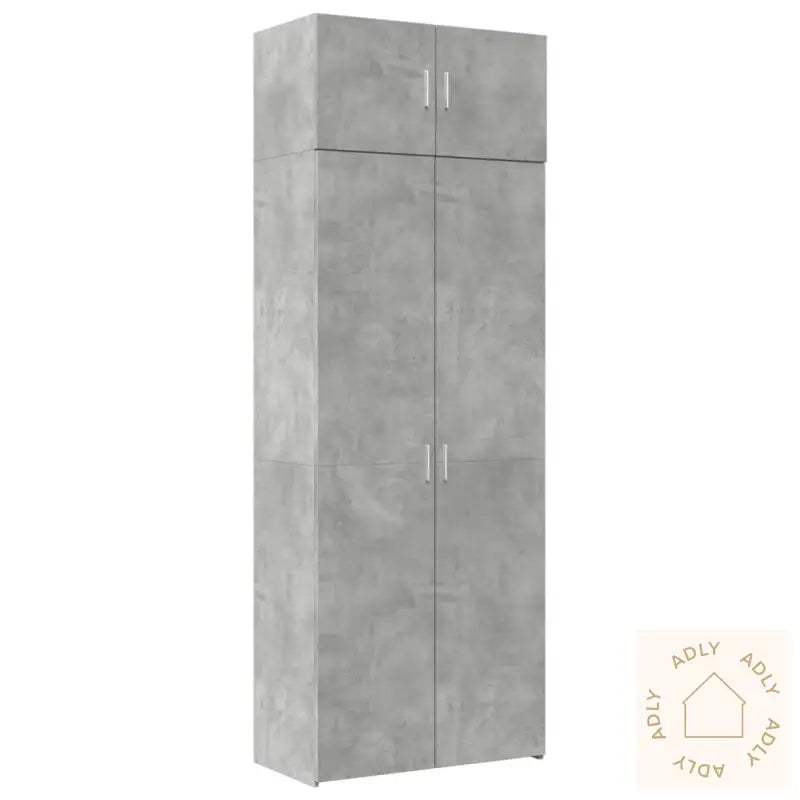 Oppbevaringsskap Betonggrå 80X42,5X225 Cm Konstruert Tre