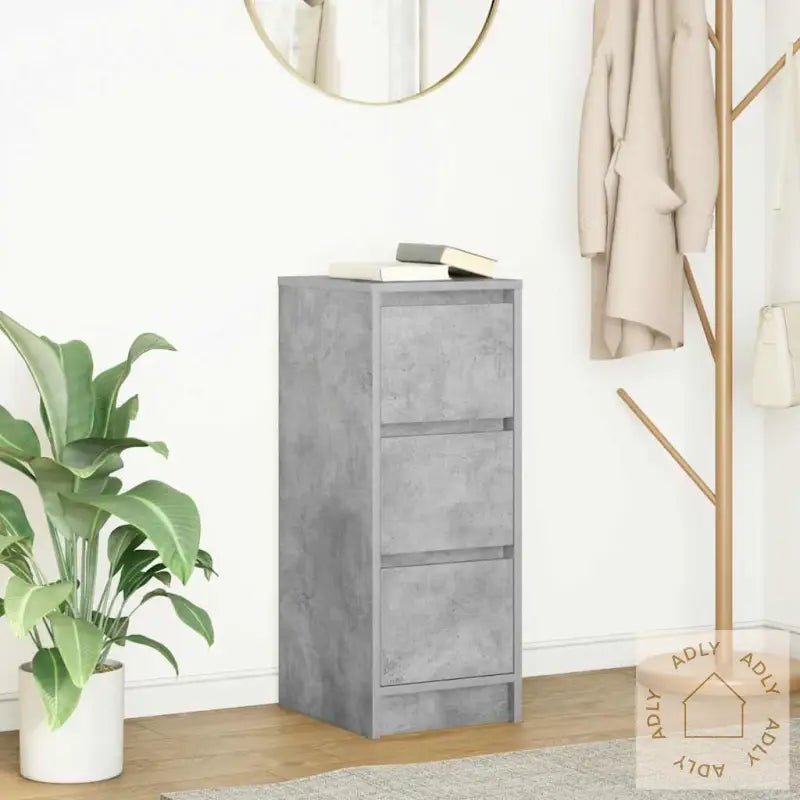 Skjenk Betonggrå 29,5X34X76 Cm Konstruert Tre